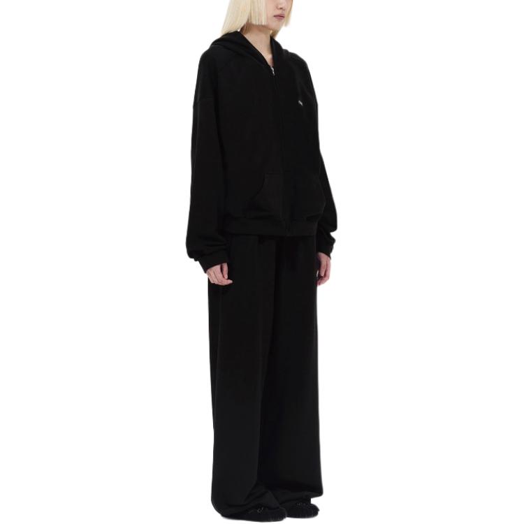 Purchase WE11DONE SS24 黑色寬鬆男女款字母彈性腰運動長褲 WD-TA0-24-898-U-BK