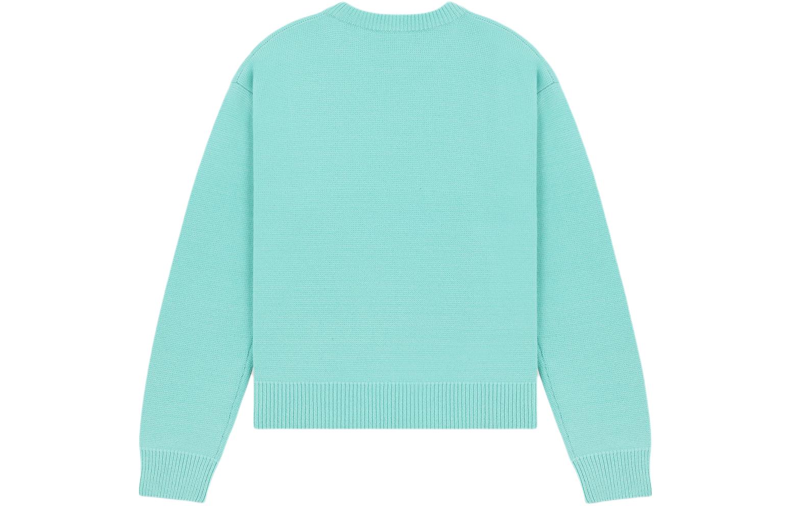 WE11DONE SS24 Classic Embroidered Logo Ribbed Crewneck Sweater Mint Unisex WD-KT0-24-610-U-MT 圖 3