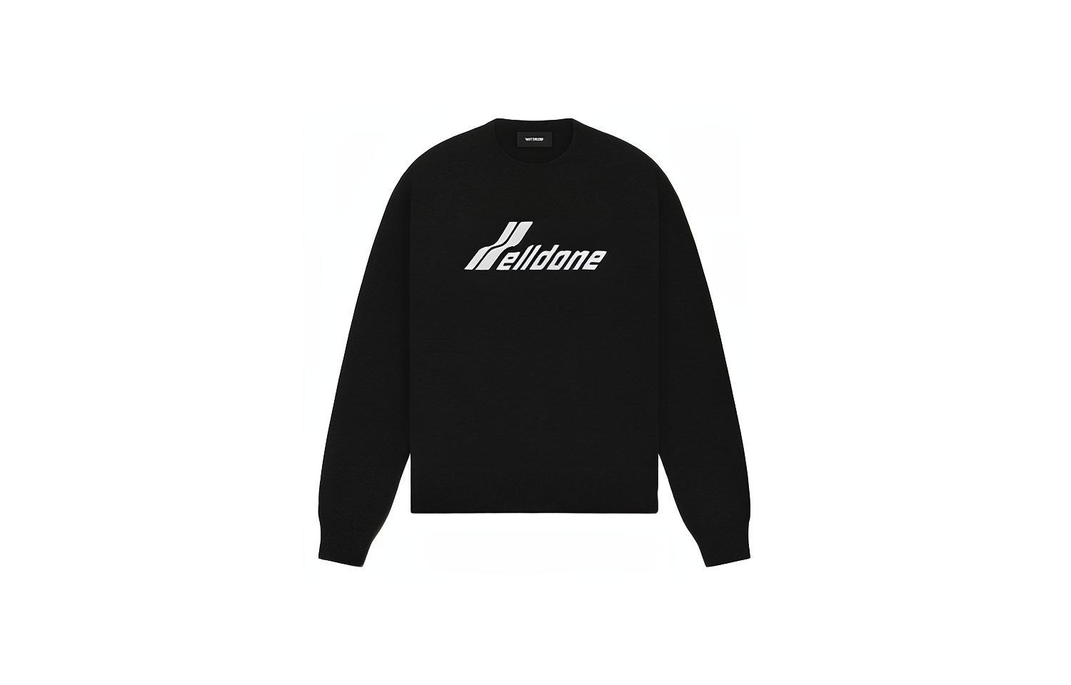 WE11DONE SS24 Classic Logo Crewneck Pullover Sweater Unisex Autumn Winter. WD-KT0-24-605-U