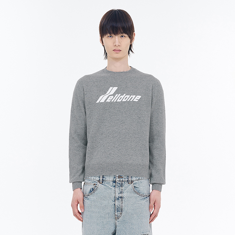 Cheap WE11DONE SS24 經典標誌款男女同款秋冬長袖圓領針織衫。 WD-KT0-24-605-U
