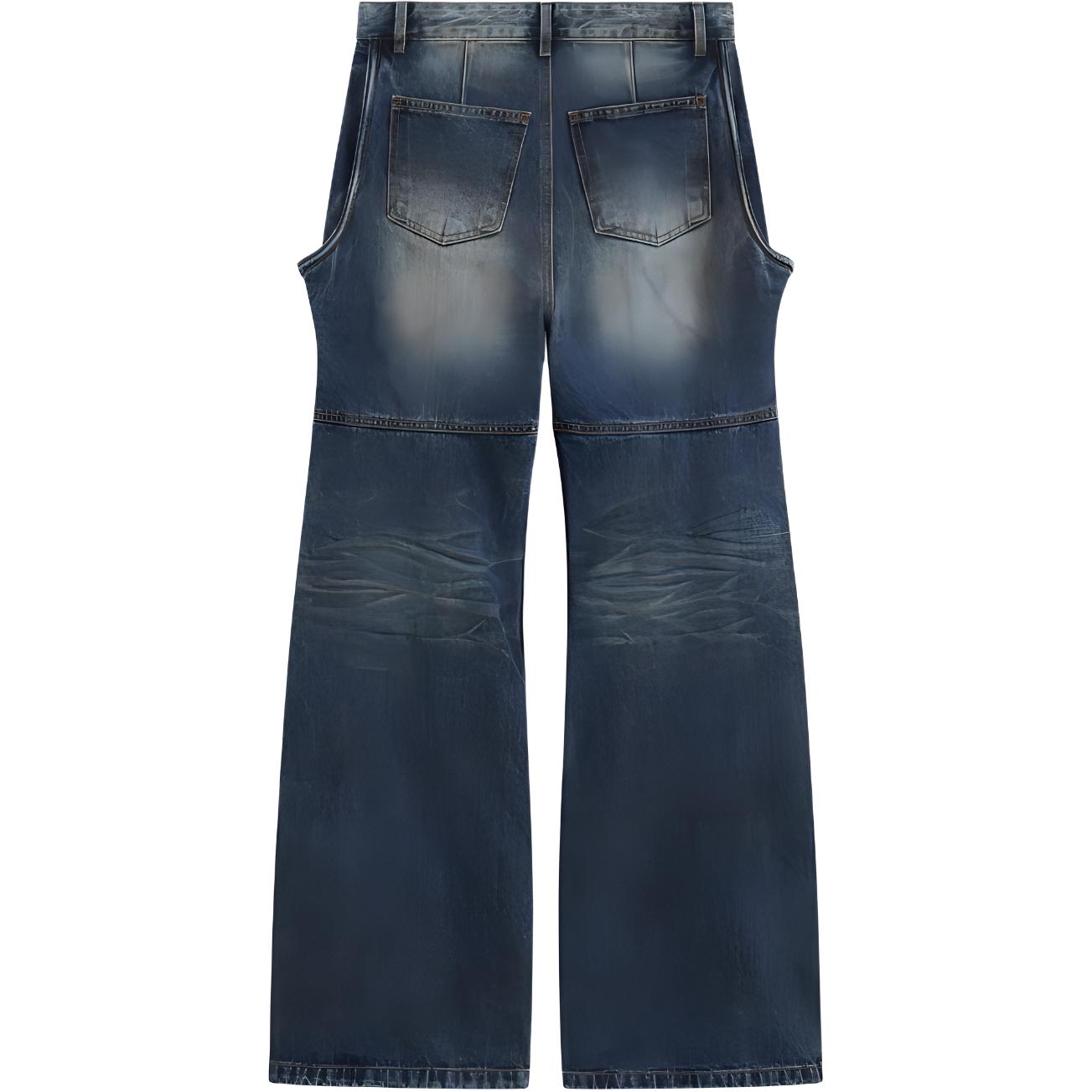 Lookbook WE11DONE SS24 仿舊直筒拉鍊牛仔褲 藍色 男士丹寧褲 WD-DP0-24-339-M-NV