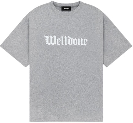 WE11DONE SS24 哥德式Logo印花中性T恤 - 灰色 WD-TT0-24-899-U-MG Order WE11DONE SS24 哥德式Logo印花中性T恤 - 灰色 WD-TT0-24-899-U-MG