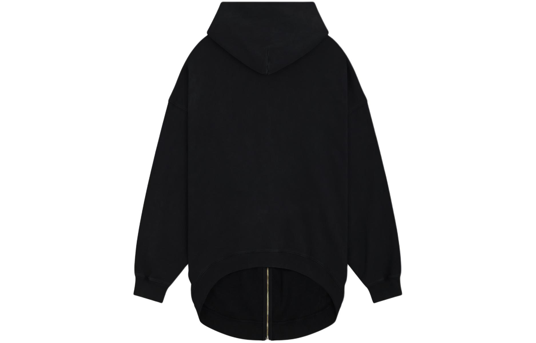 WE11DONE SS24 Gothic Logo Long Zip Hoodie Unisex - Black WD-TJ0-24-812-U-BK 圖 3