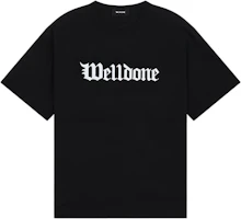WE11DONE SS24 Gothic Logo Oversized Short Sleeve T-Shirt Unisex WD-TT0-24-899-U WE11DONE SS24 Gothic Logo Oversized Short Sleeve T-Shirt Unisex WD-TT0-24-899-U