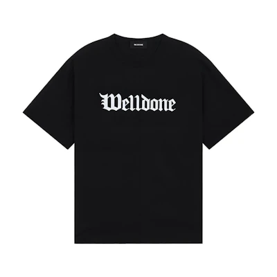 WE11DONE SS24 Gothic Logo Oversized Short Sleeve T-Shirt Unisex WD-TT0-24-899-U