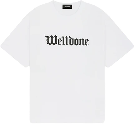 WE11DONE SS24 ゴシックロゴ オーバーサイズ ユニセックス Tシャツ 半袖 WD-TT0-24-899-U Cheap WE11DONE SS24 ゴシックロゴ オーバーサイズ ユニセックス Tシャツ 半袖 WD-TT0-24-899-U