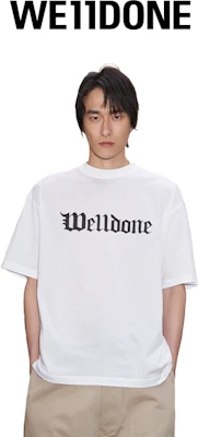 WE11DONE SS24 ゴシックロゴ オーバーサイズ ユニセックス Tシャツ 半袖 WD-TT0-24-899-U 2