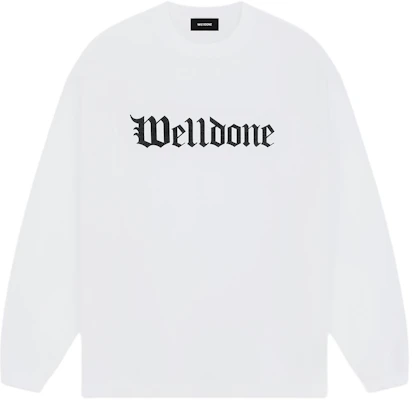 WE11DONE SS24 哥特印花罗纹圆领卫衣 男女同款 白色。 WD-TT0-24-800-U-WH Buy WE11DONE SS24 哥特印花罗纹圆领卫衣 男女同款 白色。 WD-TT0-24-800-U-WH