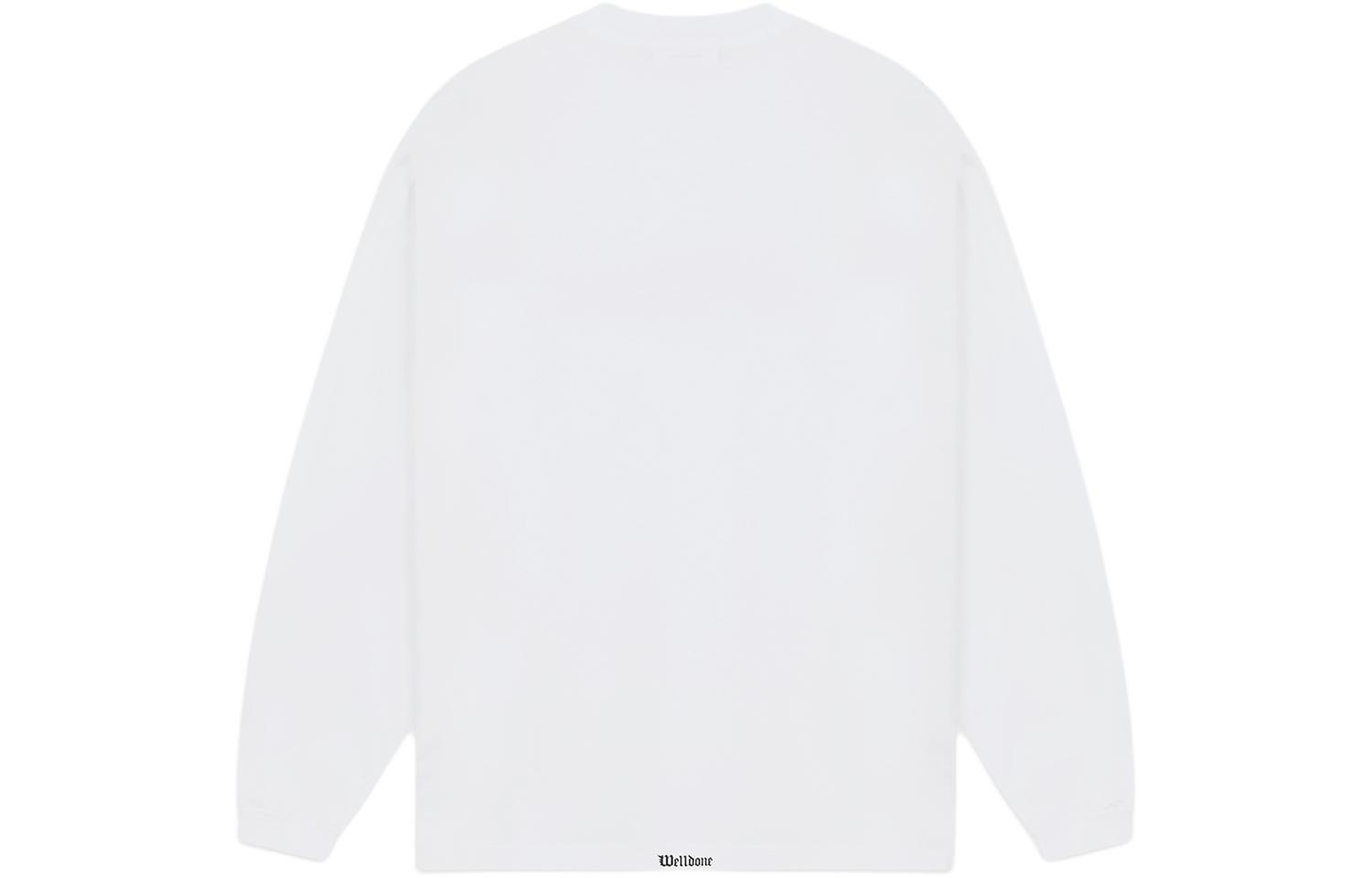 WE11DONE SS24 Gothic Logo Print Ribbed Crewneck Sweatshirt Unisex White. WD-TT0-24-800-U-WH 圖 3