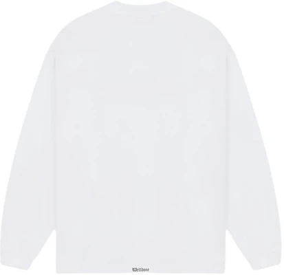 WE11DONE SS24 哥特印花罗纹圆领卫衣 男女同款 白色。 WD-TT0-24-800-U-WH Lookbook WE11DONE SS24 哥特印花罗纹圆领卫衣 男女同款 白色。 WD-TT0-24-800-U-WH