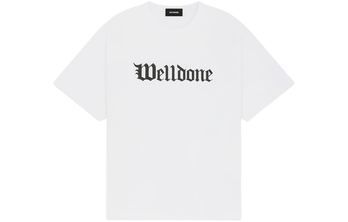 Order WE11DONE SS24 哥德印花男女白色T恤. WD-TT0-24-899-U-WH