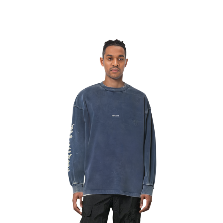 Purchase WE11DONE SS24 哥德印花洗色長袖T恤 紫色 男女款 WD-TT0-24-714-U-PP