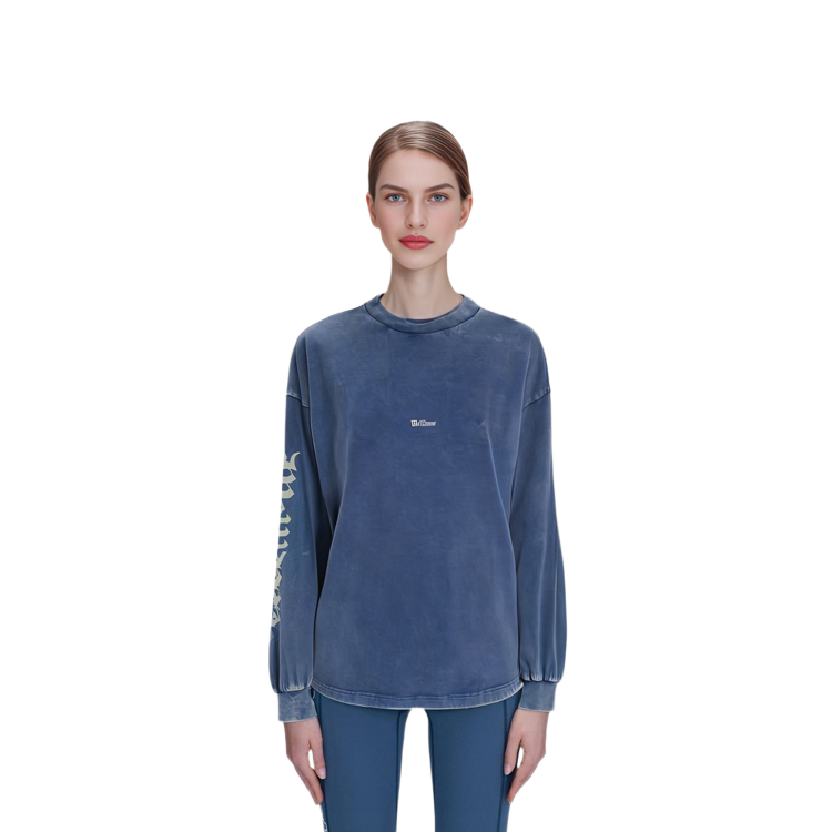 Sizing WE11DONE SS24 哥德印花洗色長袖T恤 紫色 男女款 WD-TT0-24-714-U-PP