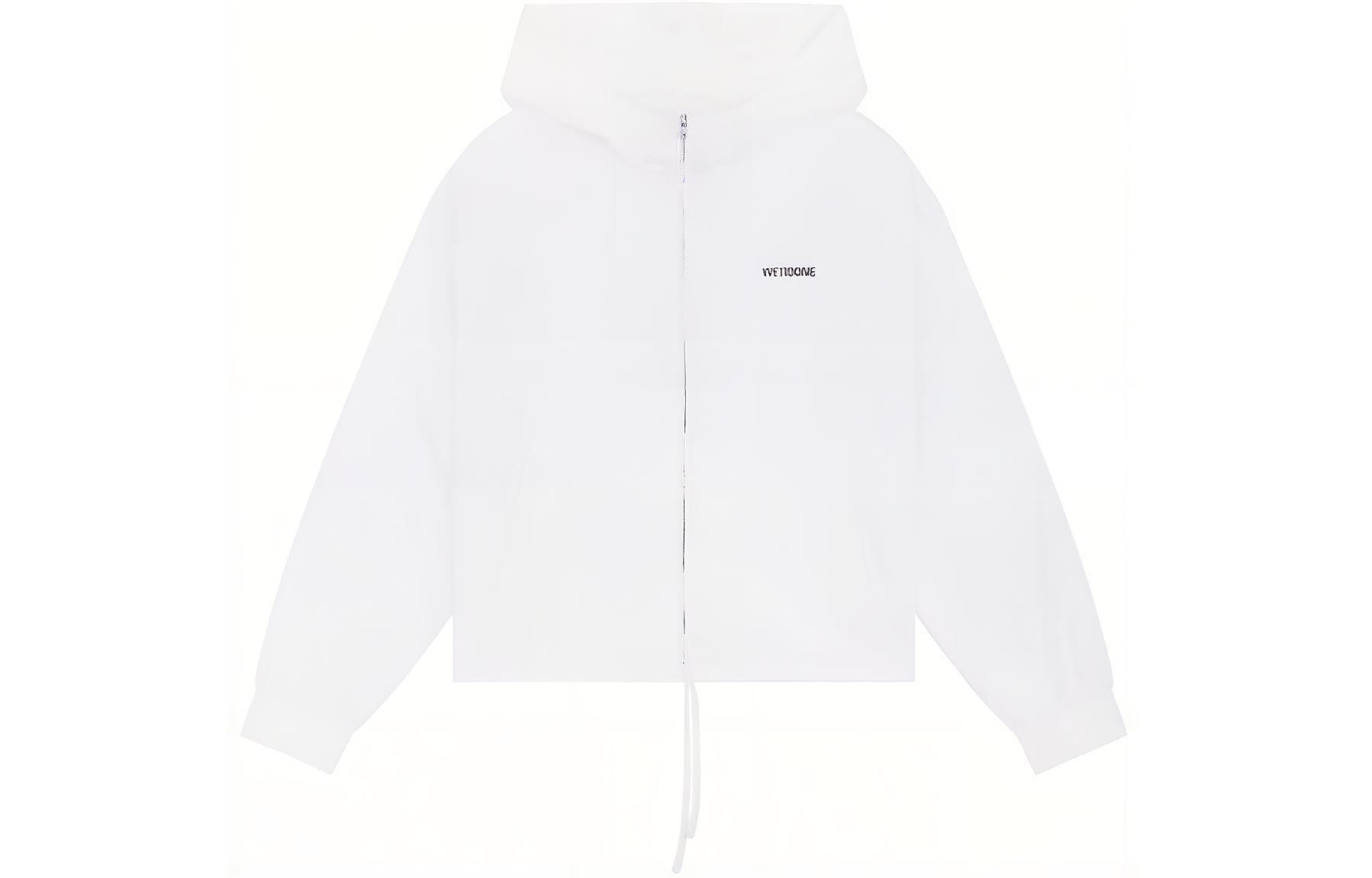WE11DONE SS24 Letter Print Zip Jacket Unisex White WD-JP1-24-077-U-WH