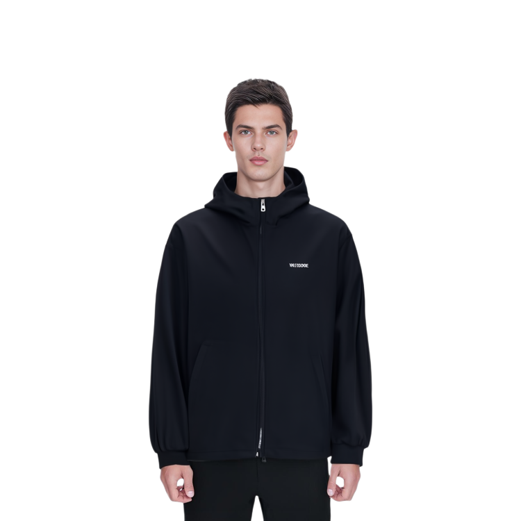 WE11DONE SS24 Letter Printed Zip-Up Long Sleeve Jacket Unisex Black WD-JP1-24-077-U-BK 圖 3