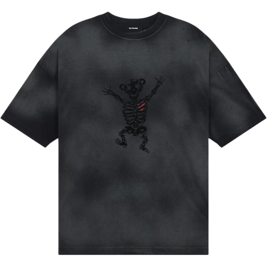 WE11DONE SS24 Logo Bolt Teddy Bear Print Unisex Black T-Shirt WD-TT1-24-862-U-BK 圖 2