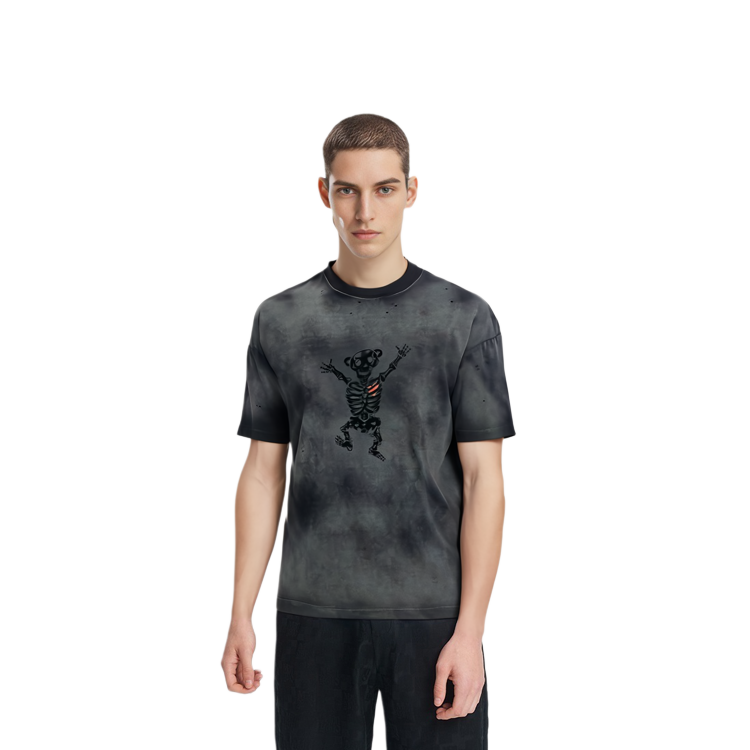 WE11DONE SS24 Logo Bolt Teddy Bear Print Unisex Black T-Shirt WD-TT1-24-862-U-BK 圖 4