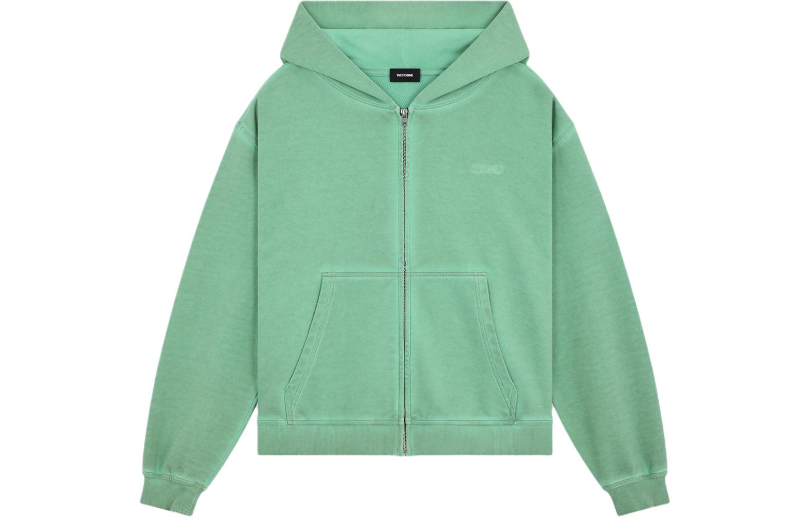 WE11DONE SS24 Logo Zip Hoodie Washed Green Unisex WD-TJ0-24-785-U-MT