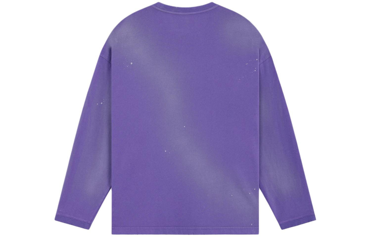 WE11DONE SS24 Metallic Print Distressed Splatter Oversized Long Sleeve Tee Purple WD-TT0-24-754-U-PP 圖 3