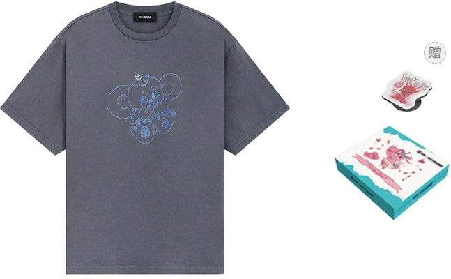 WE11DONE SS24 Monster Graphic Unisex T-Shirt in Charcoal Grey. WD-TT2-24-790-U-CH Buy WE11DONE SS24 Monster Graphic Unisex T-Shirt in Charcoal Grey. WD-TT2-24-790-U-CH