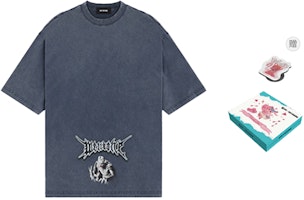 WE11DONE SS24 Monster Letter Print Unisex Grey T-Shirt Short Sleeve. WD-TT0-24-720-U-NV WE11DONE SS24 Monster Letter Print Unisex Grey T-Shirt Short Sleeve. WD-TT0-24-720-U-NV