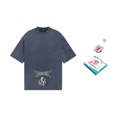 WE11DONE SS24 Monster Letter Print Unisex Grey T-Shirt Short Sleeve. WD-TT0-24-720-U-NV
