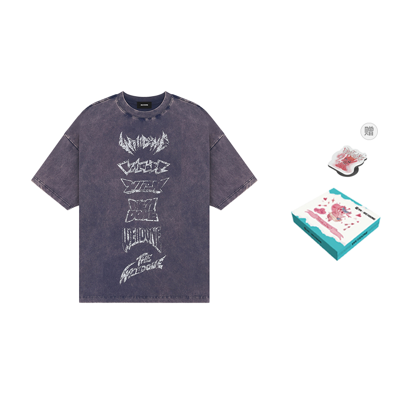 WE11DONE SS24 Multi-Logo Print Oversized Purple Tee Unisex. WD-TT1-24-866-U-PP