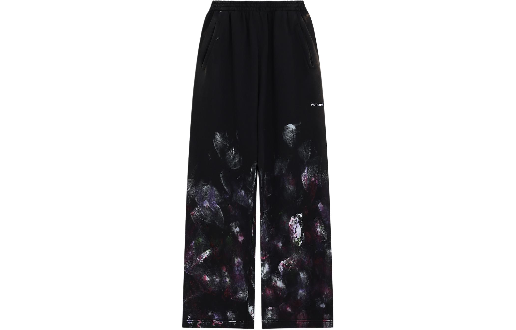 WE11DONE SS24 Multicolor Mid-Rise Straight Knit Sweatpants Unisex Black WD-TA0-24-778-U-BK