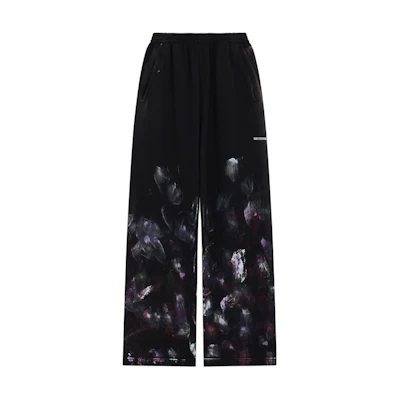 WE11DONE SS24 Multicolor Mid-Rise Straight Knit Sweatpants Unisex Black WD-TA0-24-778-U-BK