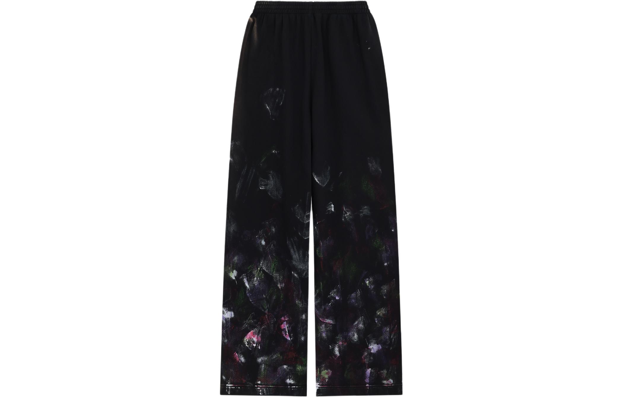 Lookbook WE11DONE SS24 多彩中腰直筒針織運動長褲 男女款 黑色 WD-TA0-24-778-U-BK