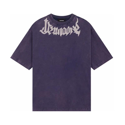 WE11DONE SS24 Navy Blue Unisex Letter Print Washed Short Sleeve T-Shirt WD-TT1-24-760-U-NV