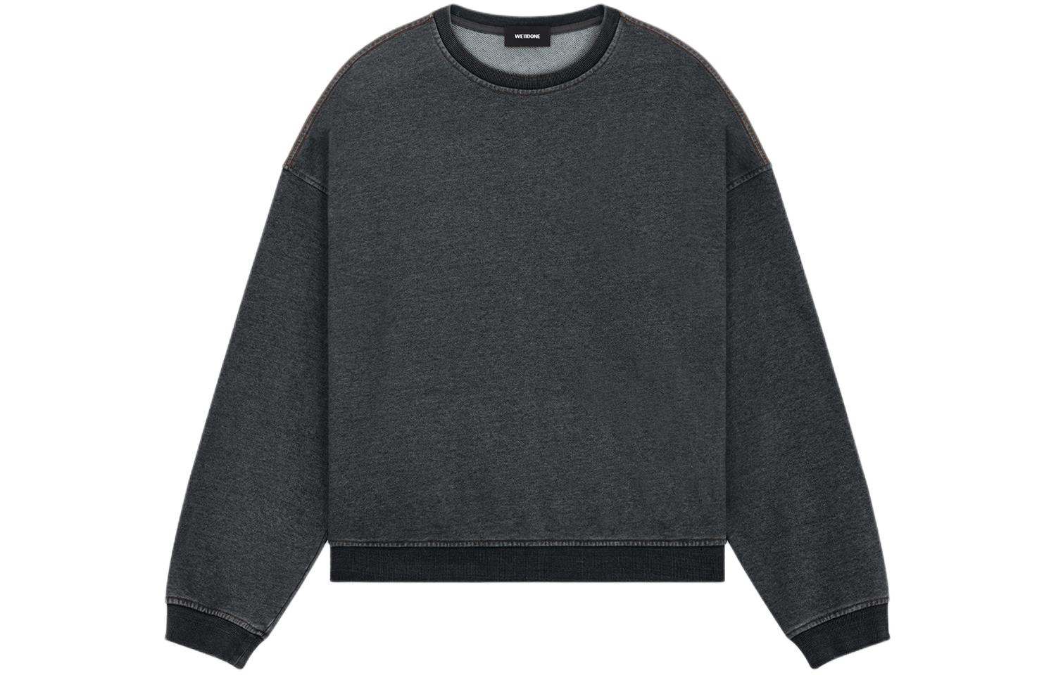 Order WE11DONE SS24 黑色寬鬆Logo長袖圓領男女款運動衫。 WD-TS0-24-788-U-BK