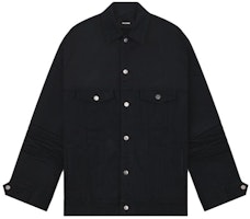 WE11DONE SS24 Oversized Distressed Denim Jacket Unisex Black WD-DJ0-24-326-U-BK WE11DONE SS24 Oversized Distressed Denim Jacket Unisex Black WD-DJ0-24-326-U-BK