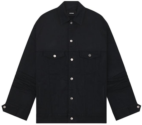 WE11DONE SS24 寬鬆做舊牛仔外套 男女同款 黑色 WD-DJ0-24-326-U-BK Order WE11DONE SS24 寬鬆做舊牛仔外套 男女同款 黑色 WD-DJ0-24-326-U-BK