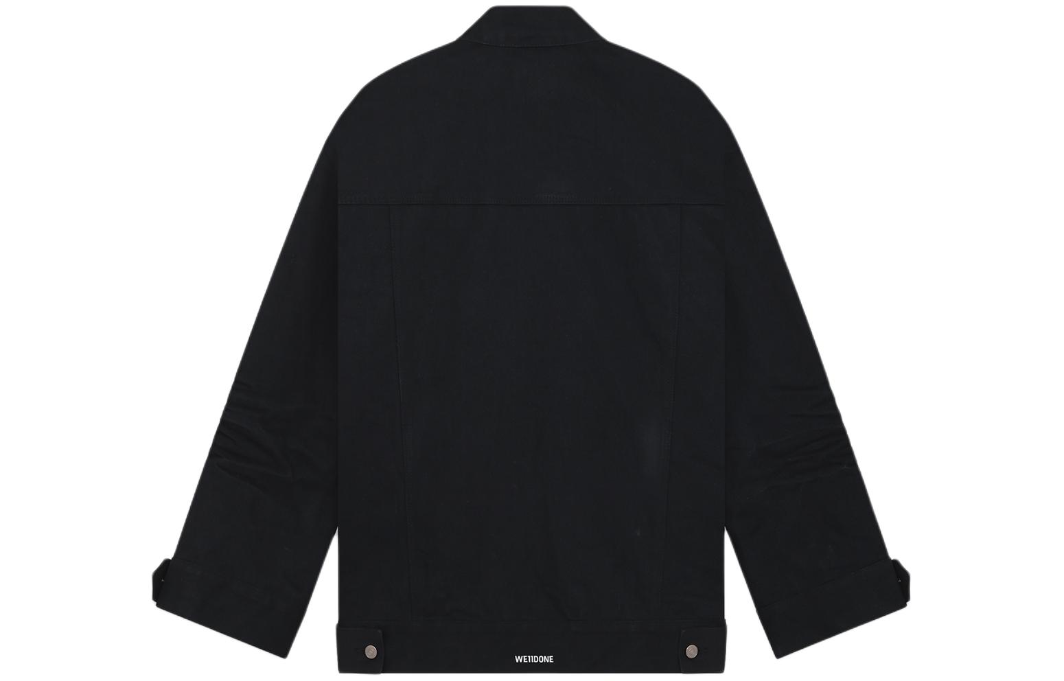 Lookbook WE11DONE SS24 寬鬆做舊牛仔外套 男女同款 黑色 WD-DJ0-24-326-U-BK