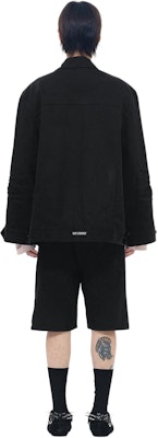 WE11DONE SS24 寬鬆做舊牛仔外套 男女同款 黑色 WD-DJ0-24-326-U-BK Purchase WE11DONE SS24 寬鬆做舊牛仔外套 男女同款 黑色 WD-DJ0-24-326-U-BK