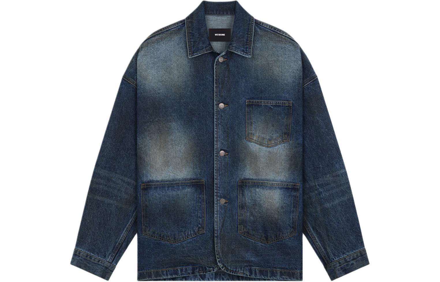 WE11DONE SS24 Oversized Drop Shoulder Denim Jacket Unisex Blue WD-DJ0-24-319-U-BL