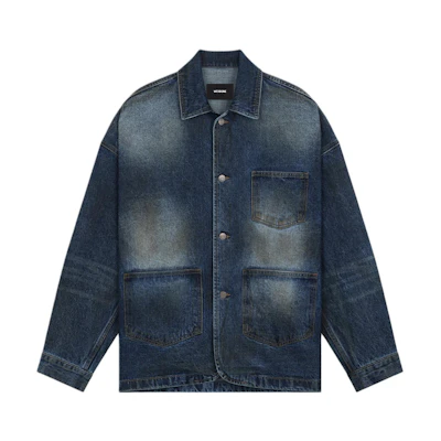WE11DONE SS24 Oversized Drop Shoulder Denim Jacket Unisex Blue WD-DJ0-24-319-U-BL