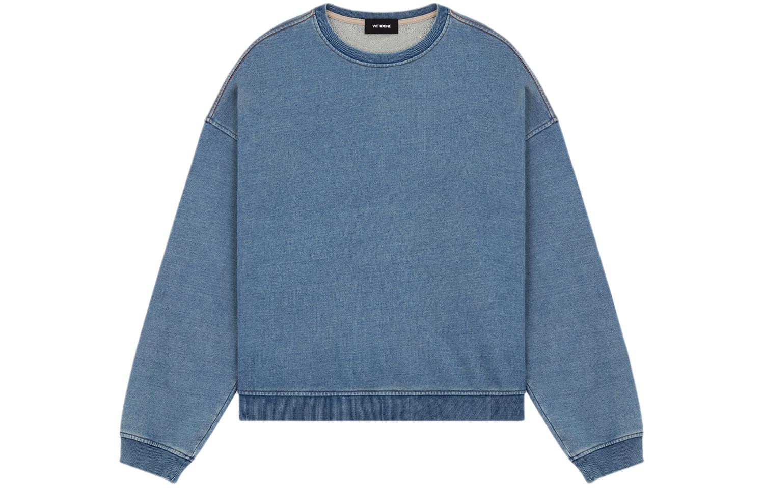 WE11DONE SS24 Oversized Logo Crewneck Long Sleeve Sweatshirt Unisex Blue. WD-TS0-24-788-U-BL 圖 2