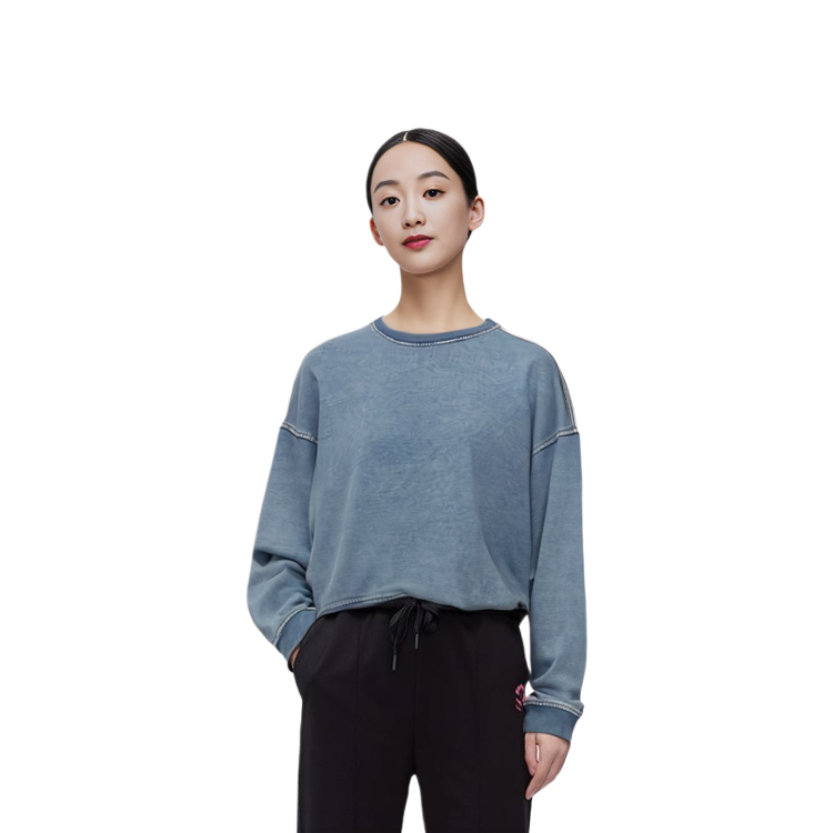 WE11DONE SS24 Oversized Logo Crewneck Long Sleeve Sweatshirt Unisex Blue. WD-TS0-24-788-U-BL 圖 4