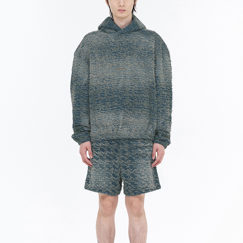 WE11DONE SS24 Oversized Navy Blue Denim Hoodie Unisex Long Sleeve WD-DJ0-24-304-U-NV 圖 4