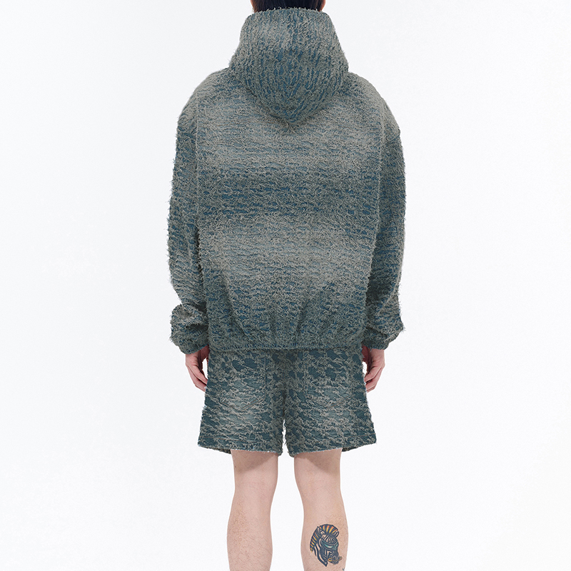 WE11DONE SS24 Oversized Navy Blue Denim Hoodie Unisex Long Sleeve WD-DJ0-24-304-U-NV 圖 5