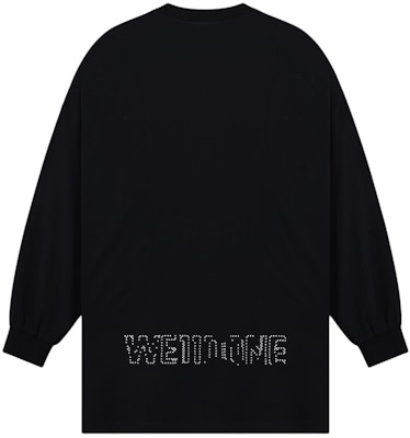 WE11DONE SS24 寬鬆版水鑽標誌長袖T恤 中性 黑色 WD-TT0-24-811-U-BK Lookbook WE11DONE SS24 寬鬆版水鑽標誌長袖T恤 中性 黑色 WD-TT0-24-811-U-BK