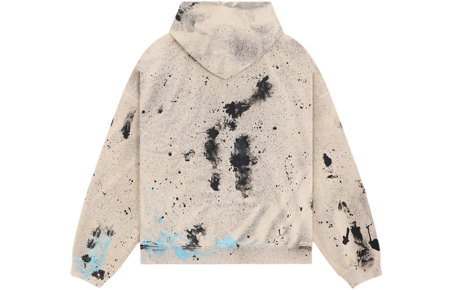WE11DONE SS24 Painted Zip Hoodie Unisex Beige Long Sleeve WD-TJ1-24-882-U-BG 圖 3