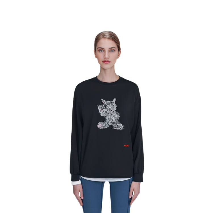 WE11DONE SS24 Patterned Print Comfortable Crewneck Long Sleeve Unisex T-Shirt Grey WD-TT1-24-715-U-DG 圖 5