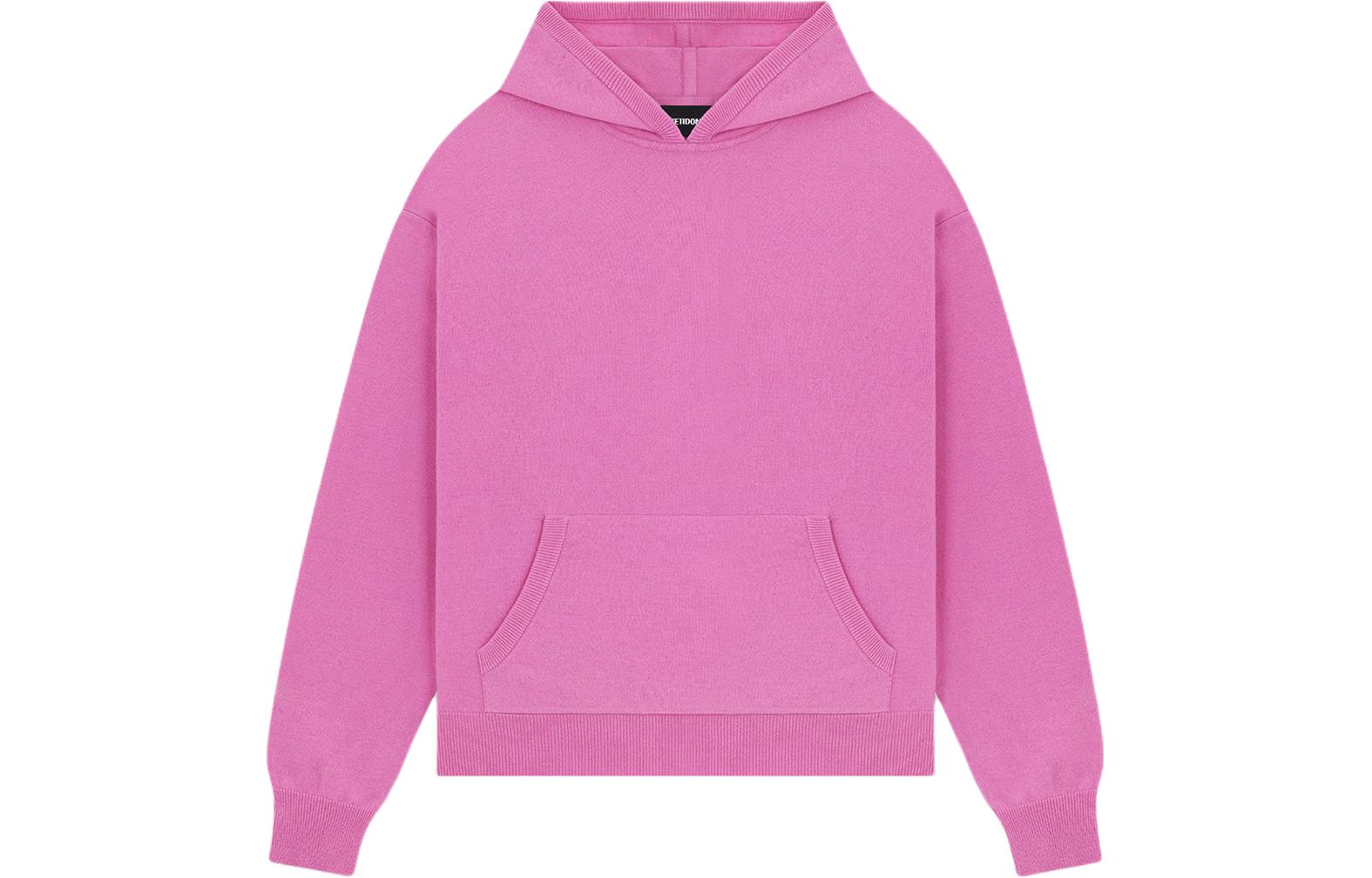 WE11DONE SS24 Pink Knit Hoodie with Classic Back Logo Unisex Sweater. WD-KT0-24-608-U-PK 圖 2