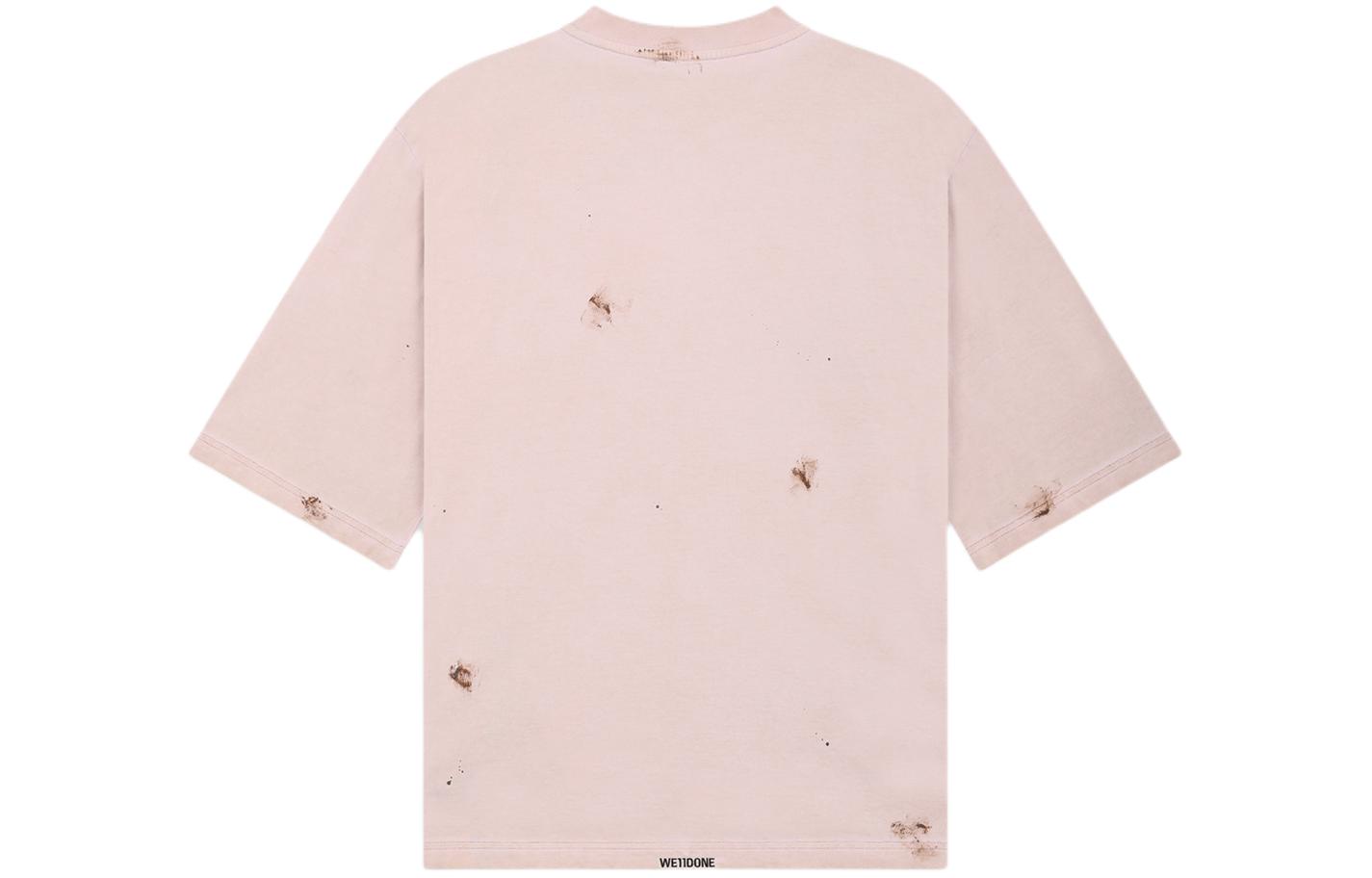WE11DONE SS24 Pink Logo Washed Oversized Unisex T-Shirt. WD-TT0-24-895-U-PK 圖 3