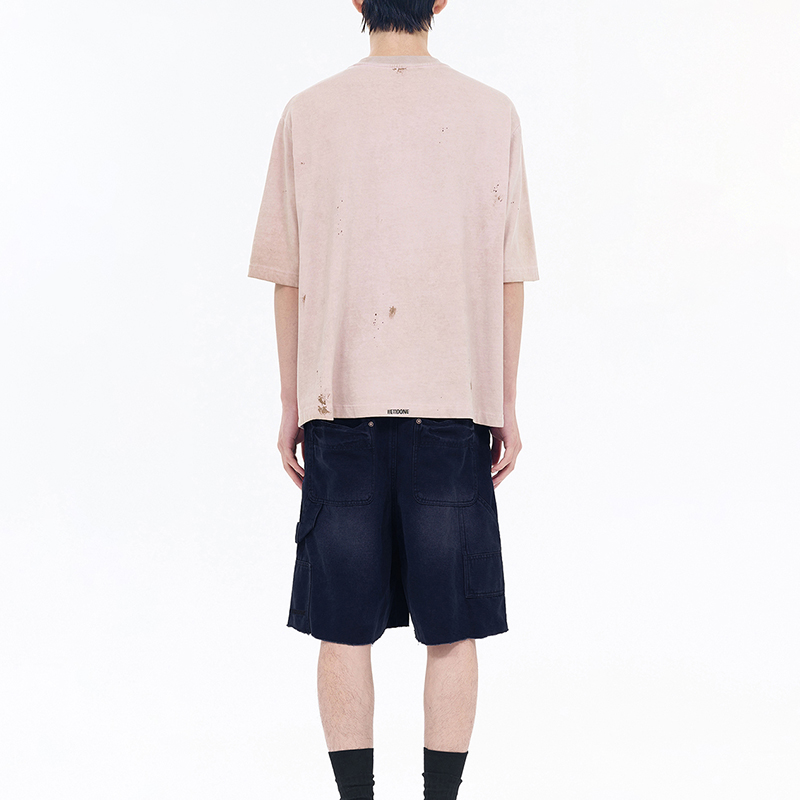 WE11DONE SS24 Pink Logo Washed Oversized Unisex T-Shirt. WD-TT0-24-895-U-PK 圖 5