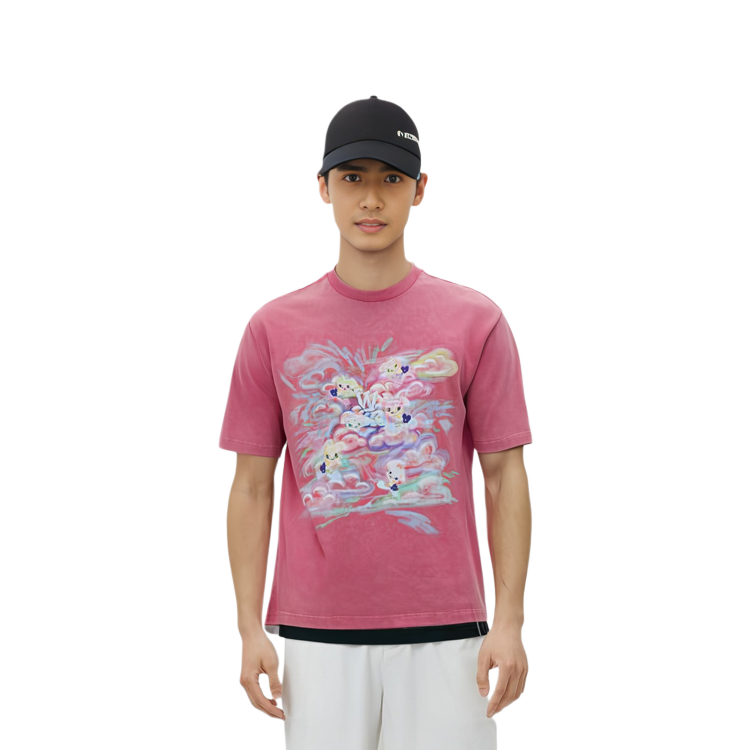 WE11DONE SS24 Pink Washed Vintage Bunny Graphic Oversized Unisex T-Shirt. WD-TT0-24-729-U-PK 圖 4