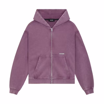 WE11DONE SS24 Pink Zip Hoodie Unisex Oversized Fit WD-TJ1-24-847-U-PK